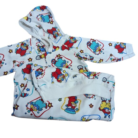 Vintage Baby Hooded Sleep Sack Long Sleeve Clown 90s Print Fruit of the Loom - Picture 4 of 5